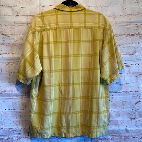 Tommy Bahama silk shirt button down yellow plaid - Picture 8 of 9